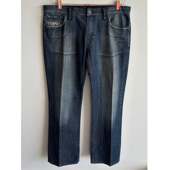 Premier Denim Goods Other - Premier Denim Goods Mens Mid Waist Straight Cut Denim Jeans Dark Blue Size 38